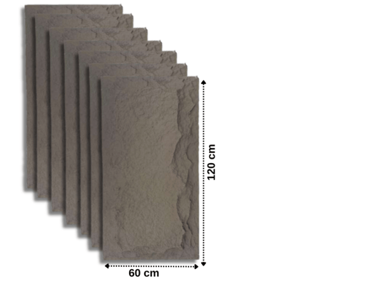 Rock Wandpaneel Dunkelgrau Steinoptik 60 x 120 cm 6 cm 2