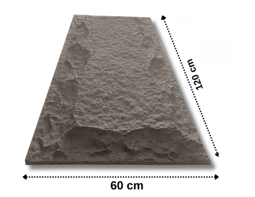 Rock Wandpaneel Dunkelgrau Steinoptik 60 x 120 cm 6 cm 3