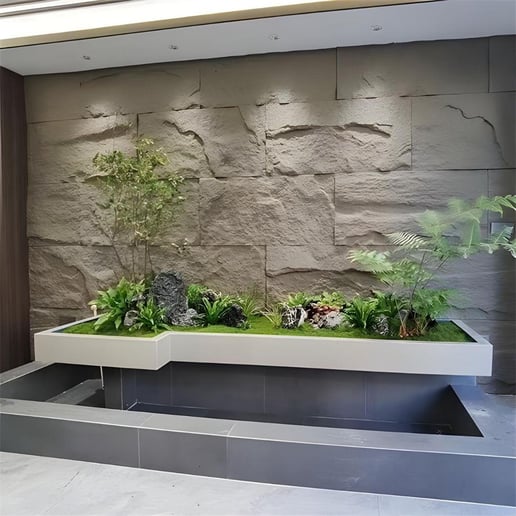 Rock Wandpaneel Hellgrau Steinoptik 60 x 120 cm 6 cm 2