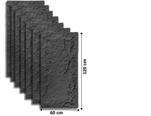 Rock Wandpaneel Anthrazit Steinoptik 60 x 120 cm 6 cm 2