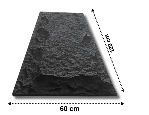 Rock Wandpaneel Anthrazit Steinoptik 60 x 120 cm 6 cm 3