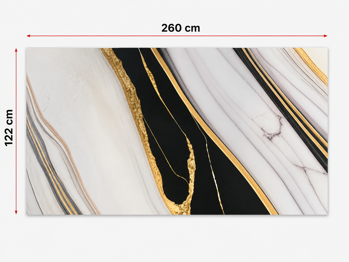 PVC-Wandpaneel - Nero Goldlinien - Marmoroptik - 122 × 260 cm - 1025