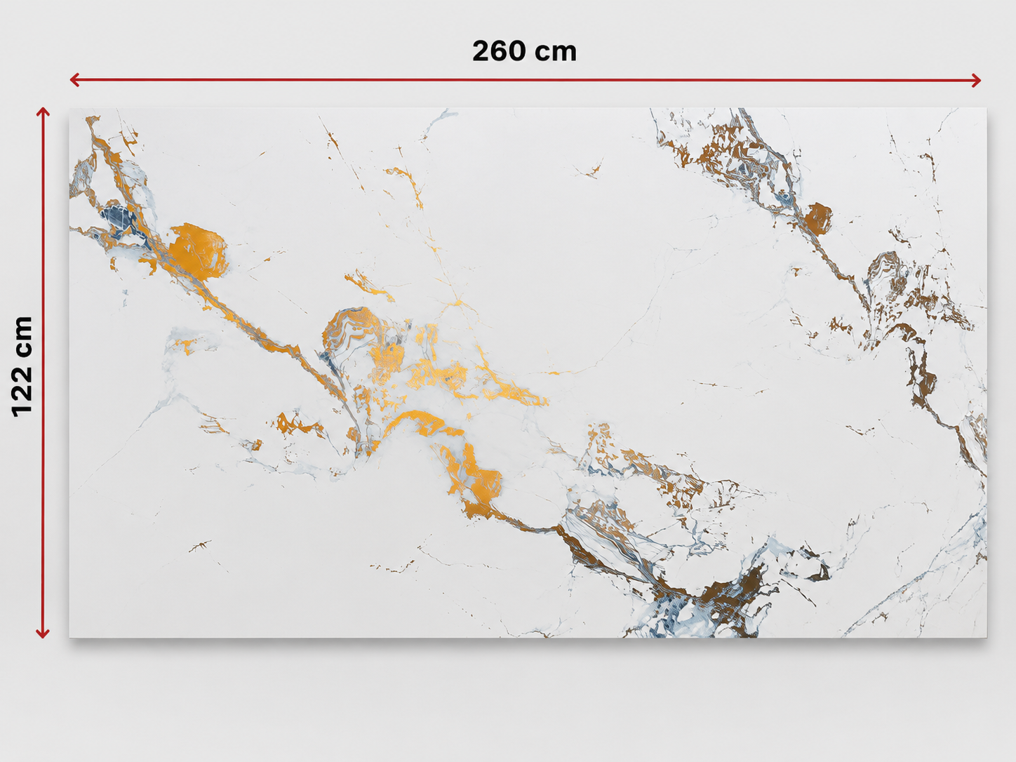 PVC-Wandpaneel - Weiß Gold Blau Marmor - Marmoroptik - 122 × 260 cm - 1030