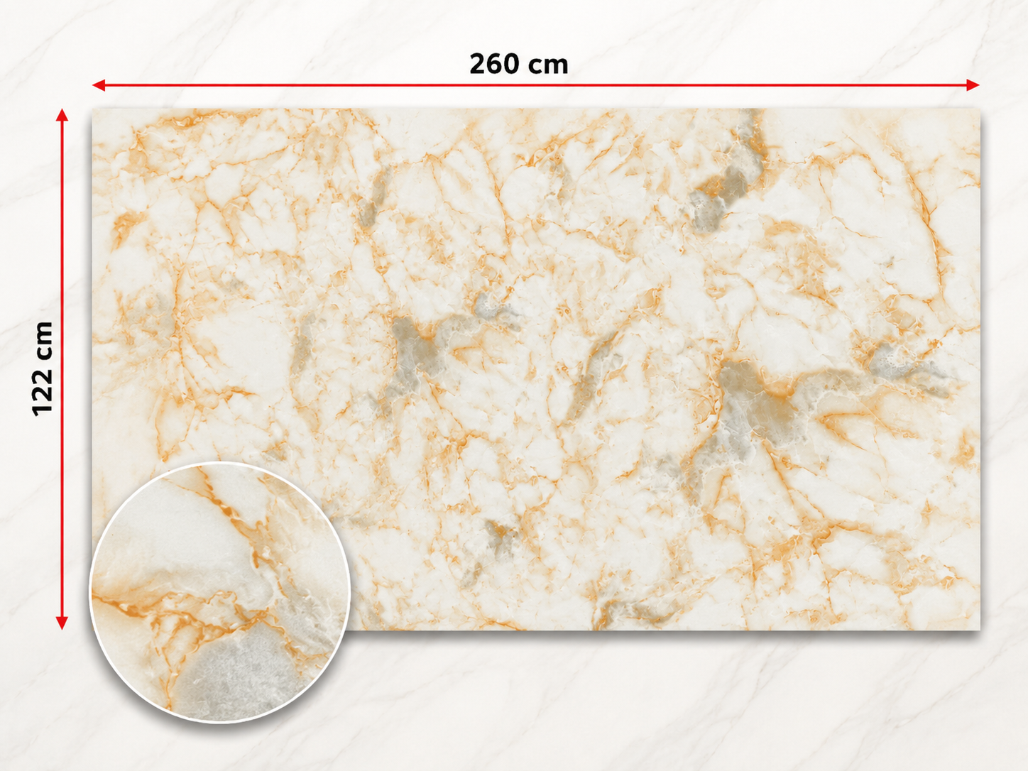 PVC-Wandpaneel - Beige Kupfer Marmor - Marmoroptik - 122 × 260 cm - 1029