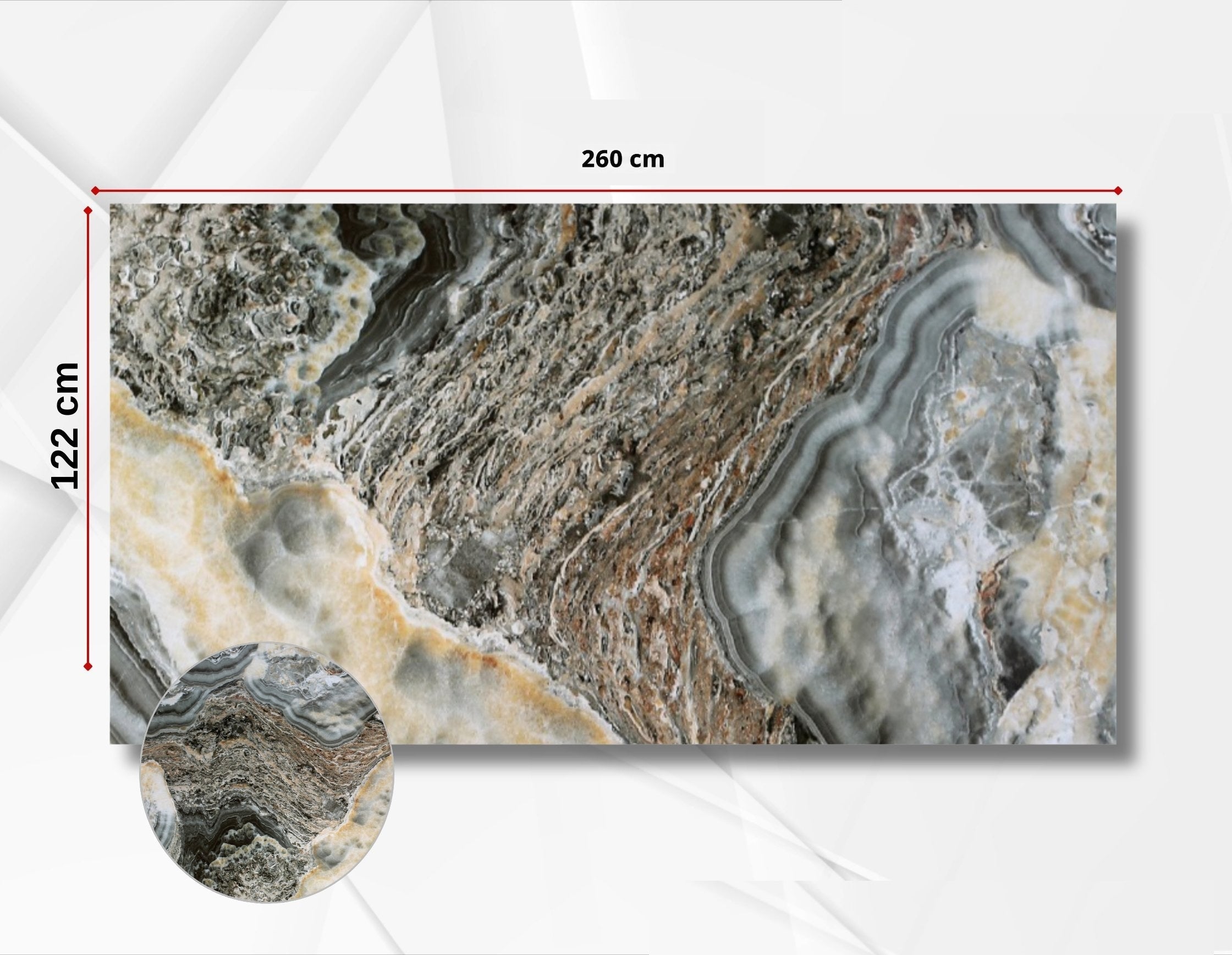PVC-Wandpaneel - Wald Onyx Grau - Marmoroptik - 122 × 260 cm - 1038