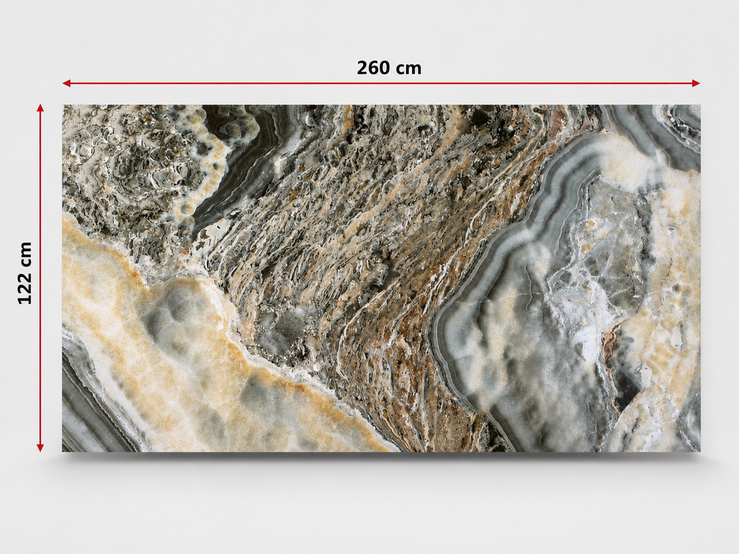 PVC-Wandpaneel - Wald Onyx Grau - Marmoroptik - 122 × 260 cm - 1038