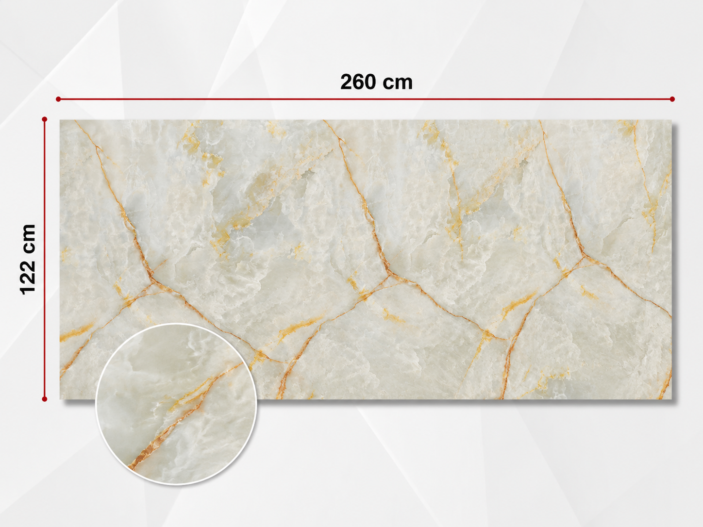 PVC-Wandpaneel - Onyx Gold Creme - Marmoroptik - 122 × 260 cm - 1046