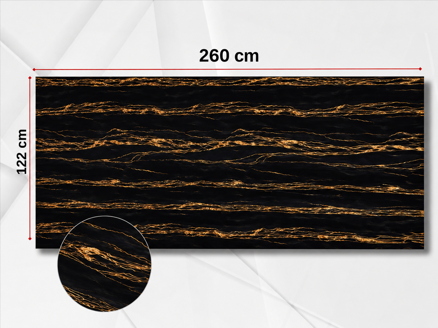 PVC-Wandpaneel - Schwarz Goldader - Marmoroptik - 122 × 244 cm - 1048