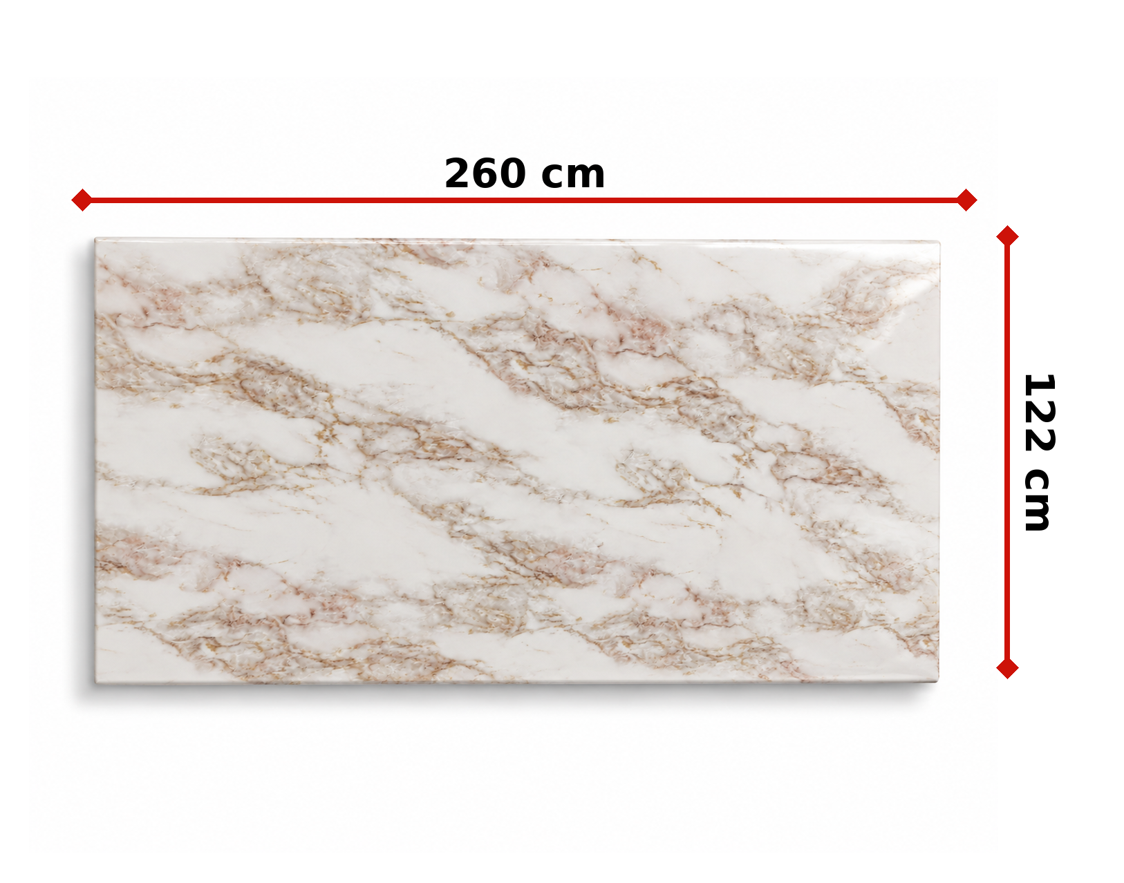 PVC-Wandpaneel - Calacatta Roségold - Marmoroptik - 122 × 260 cm - 1049