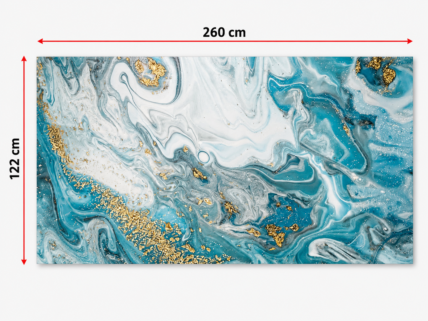 PVC-Wandpaneel - Aqua Gold Marmor - Marmoroptik - 122 × 260 cm - 1023